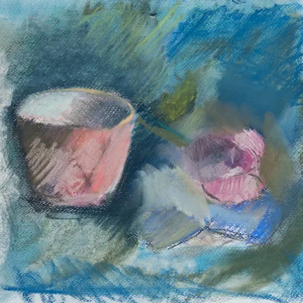 Tesselated cup and rose