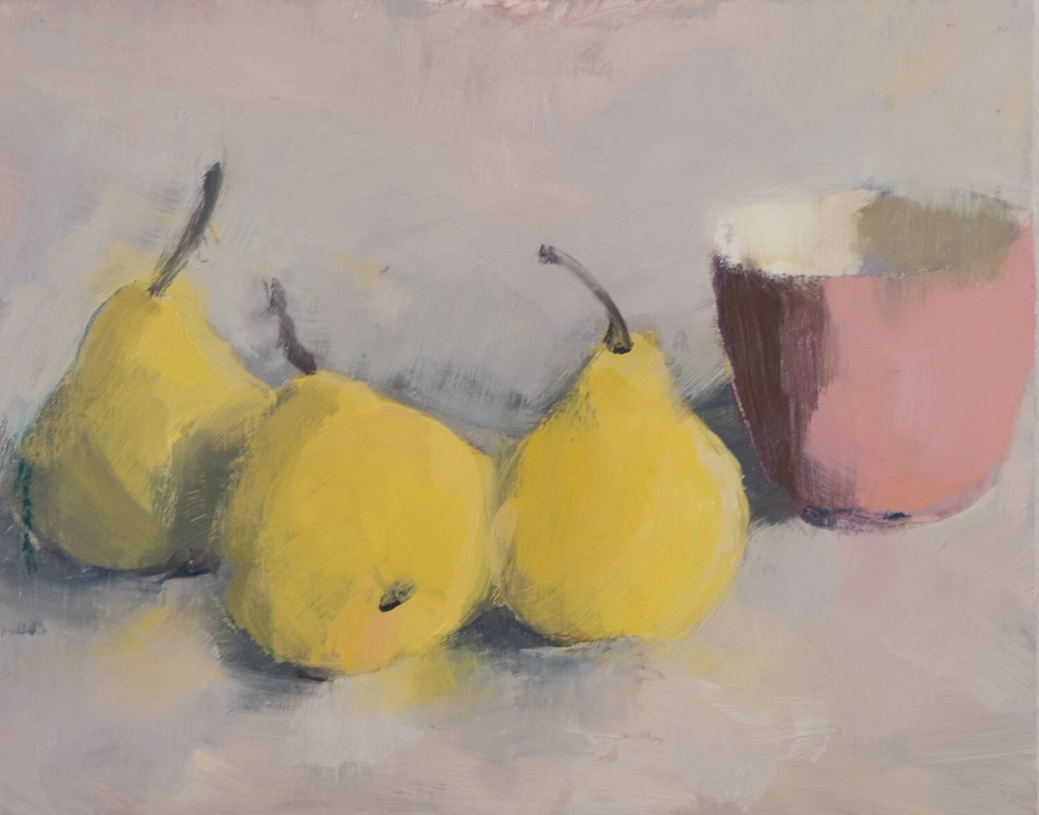 image from Three pears and pink cup I