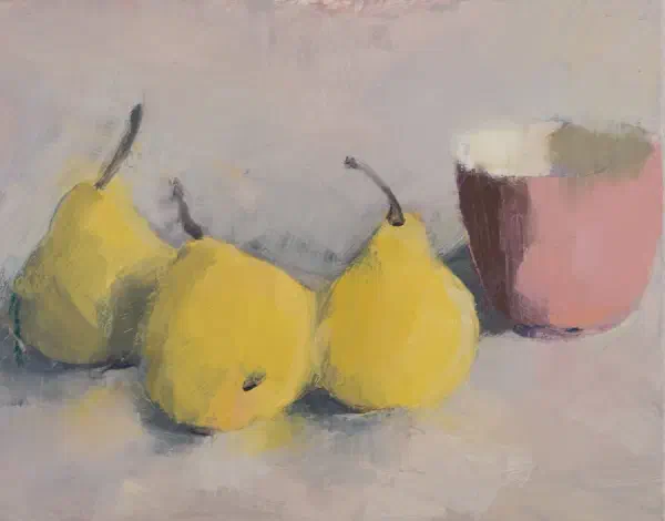 Three pears and pink cup I